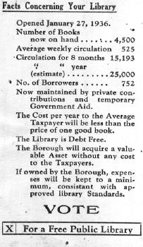 1936 Ballot B Hillsdale Free Public Library