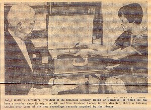 Record Collection added to Hillsdale Free Public Library, 1968