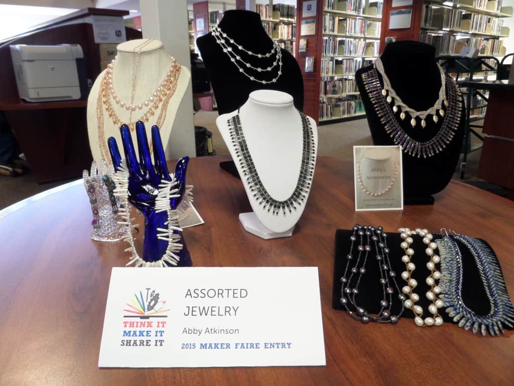 Assorted Jewelry at 2015 Maker Faire at HFPL