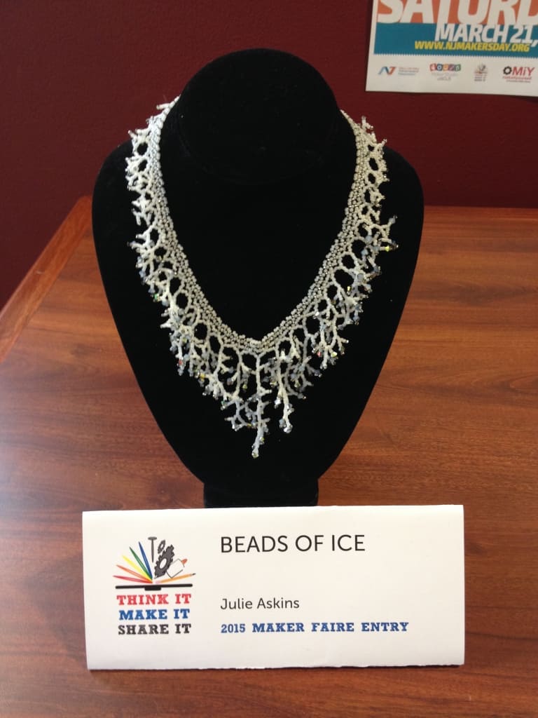 Beads of Ice Necklace at 2015 Makers Faire at HFPL