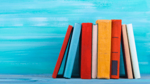 Books on a shelf