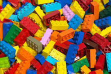 Pile of colorful LEGO bricks