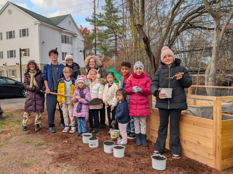 Groundbreaking for the new raised garden bed. November 2025.