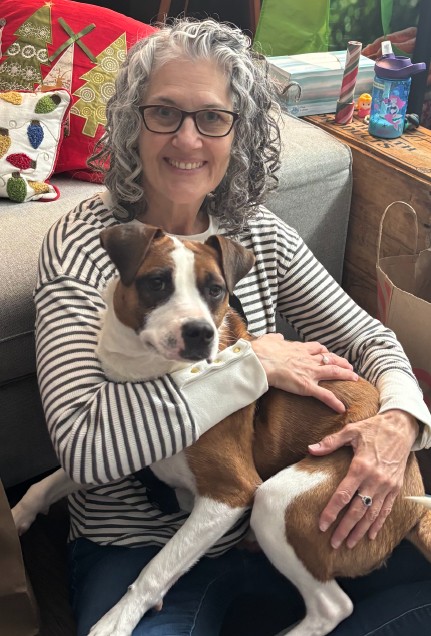 Therapy dog Ginny and owner Robim