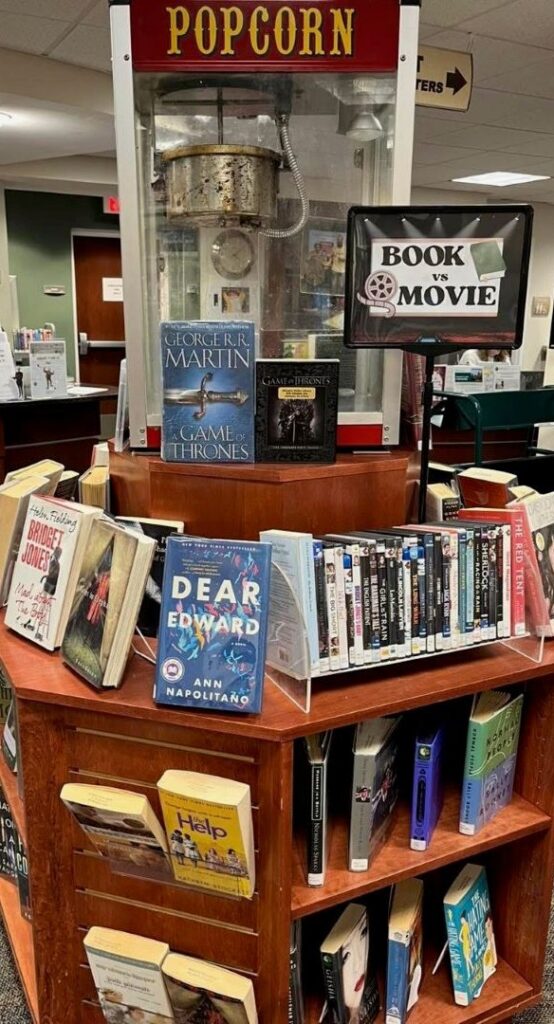 Book vs Movie Book Table at Hillsdale Free Public Library