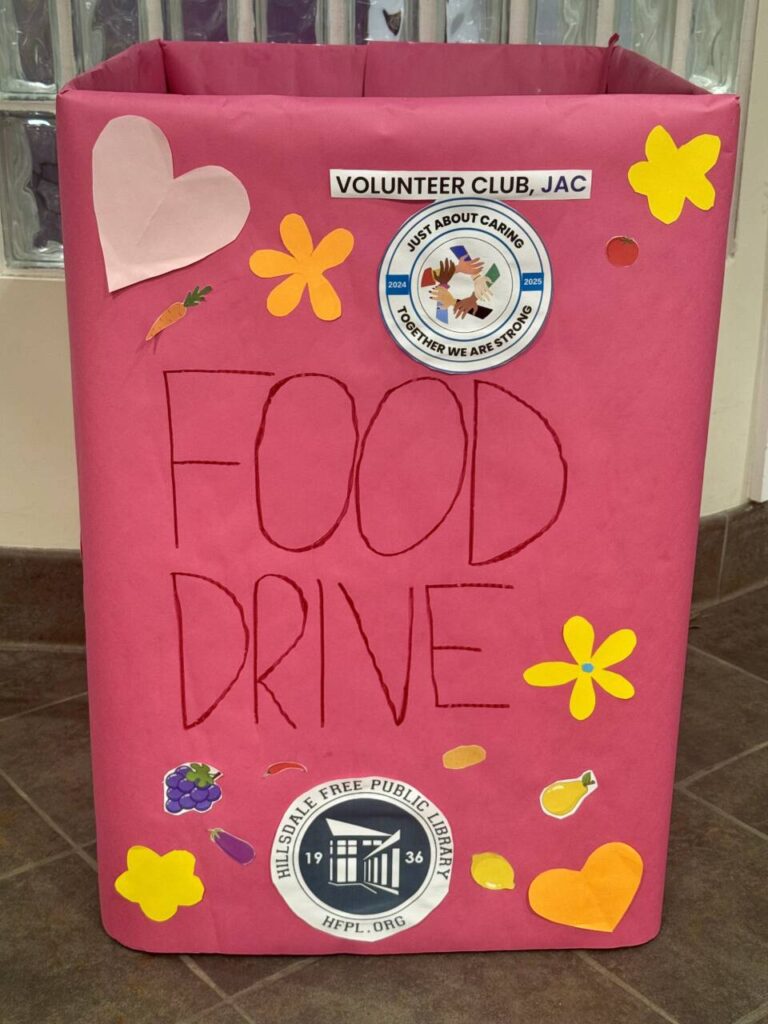 Food Drive Box at Hillsdale Free Public Library
