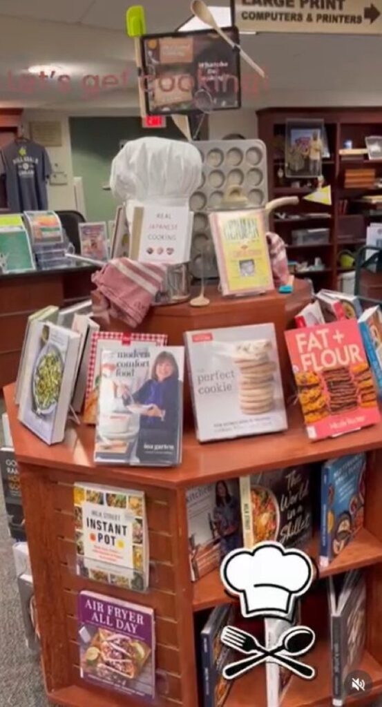 Cook Books Table at Hillsdale Free Public Library