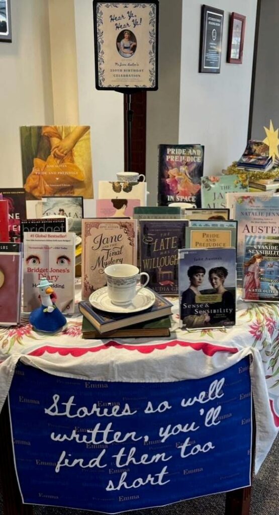 Jane Austen's Birthday Book Table at the Hillsdale Free Public Library