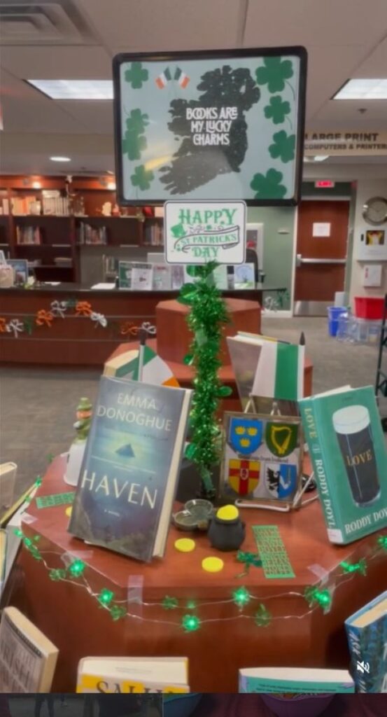 Books Are My Luck Charms - Book Table at the Hillsdale Public Library