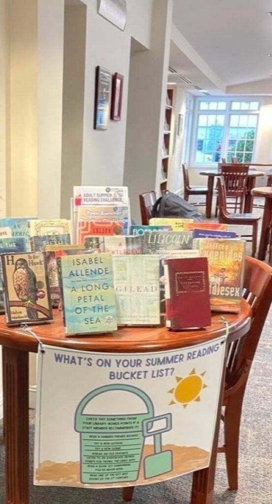 Summer Reading Challenge Book Table at Hillsdale Free Public Library