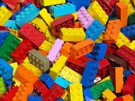Colorful pile of LEGO blocks