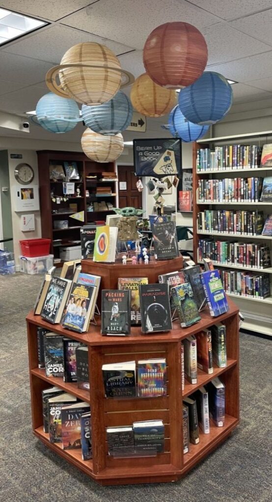 Beam Up a Good Book Display Table at the Hillsdale Free Public Library, May 2026