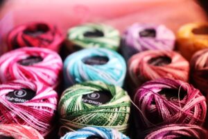 Colorful embroidery thread