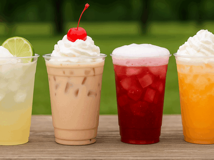 Cups of teen-favorite dirty sodas on a table