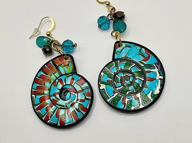 Polymer clay earrings by Theresa Zerrenner